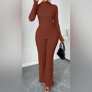Striped Brown Women's 2 piece set